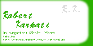 robert karpati business card